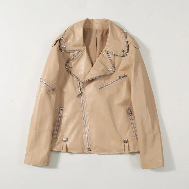 Frühling Herbst Mantel Weibliche Echt Leder Jacke Aus Echtem Leder Jacke Frauen Aus Echtem Leder Frau Motorrad Jacken Koreanische PY14