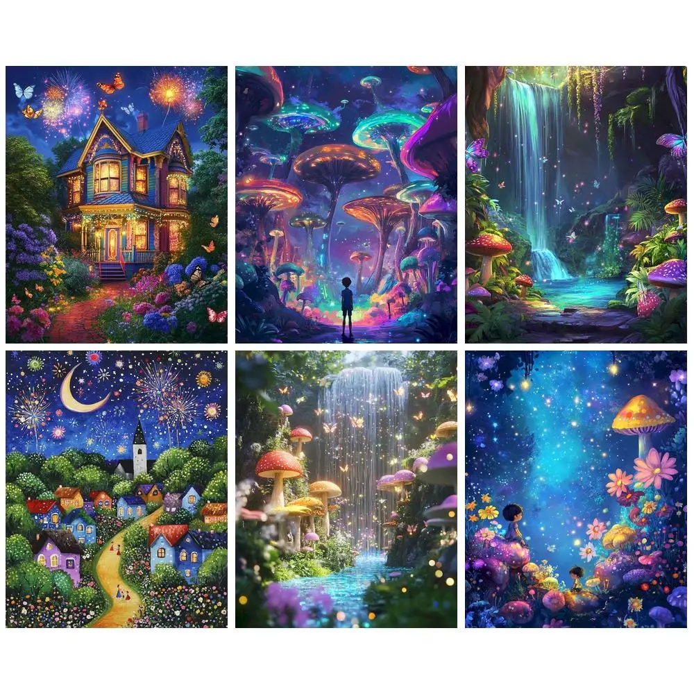 PhotoCustom DIY Diamant Malerei 5D Wald Voll Platz Stickerei Landschaft Hause Dekoration Neue Ankunft Mosaik Handgemachtes Geschenk