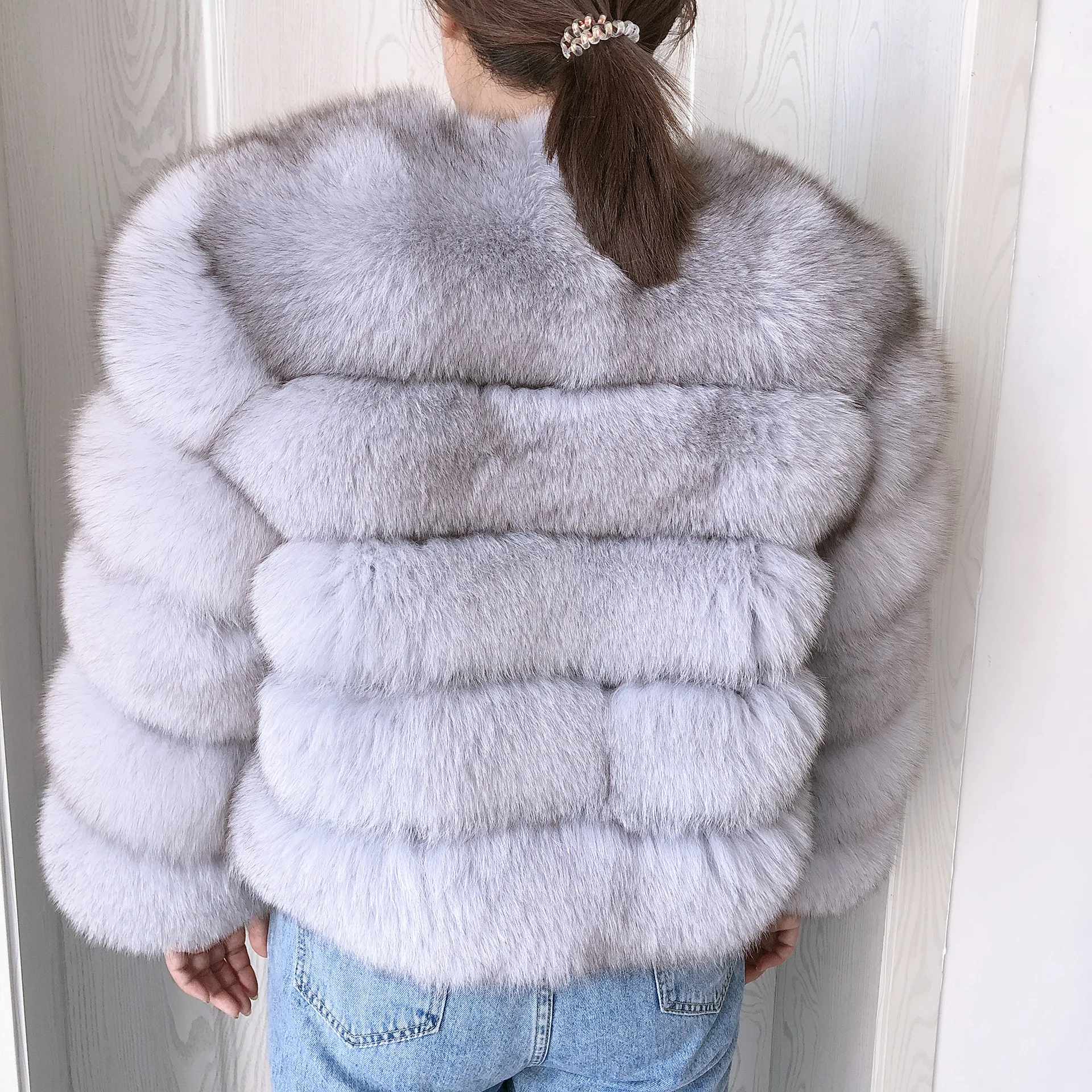 New Real Fox Fur Coat Women's Winter Warm 100% Natural Fur Jacket Short Raccoon Fur Coat Women's High Quality Hot Sale