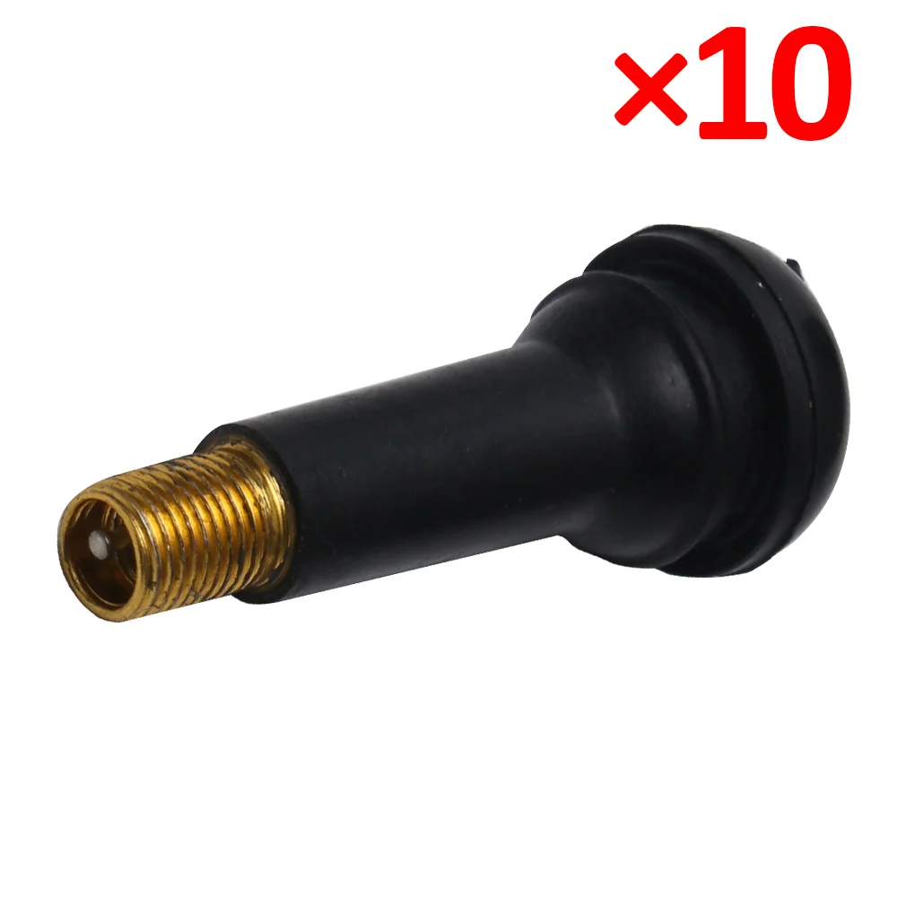 Car Tire Inflator Valve Tubeless Tire Tyre Valve Stem Car Vacuum Tire  Snap-in Black Rubber TR414 51.3mm with Dust Cap Cover