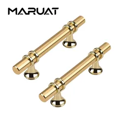 MARUAT Modern Zinc Alloy Black Gold Door Handles Kitchen Cabinet Handles Solid Drawer Knobs Fashion Furniture Handle Hardware