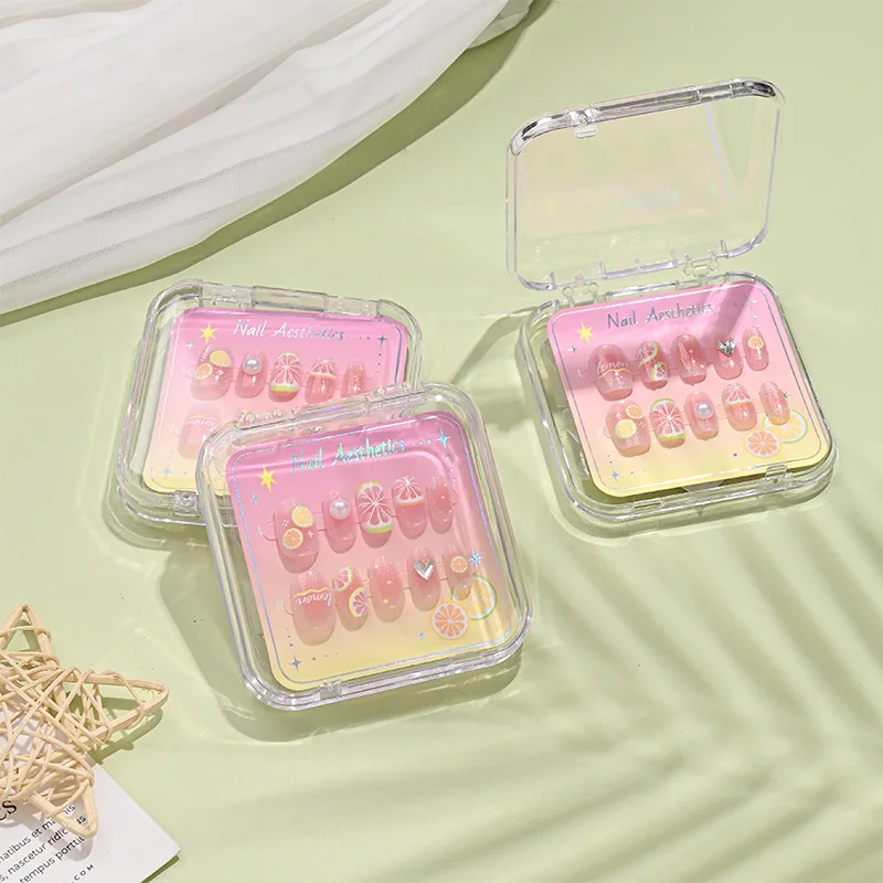 السيد ورقة kawaii الفاكهة يرتدي درع الأظافر الزينة DIY الأظافر يمكن ارتداؤها، هدايا للفتيات العودة إلى المدرسة مسمار الملحقات