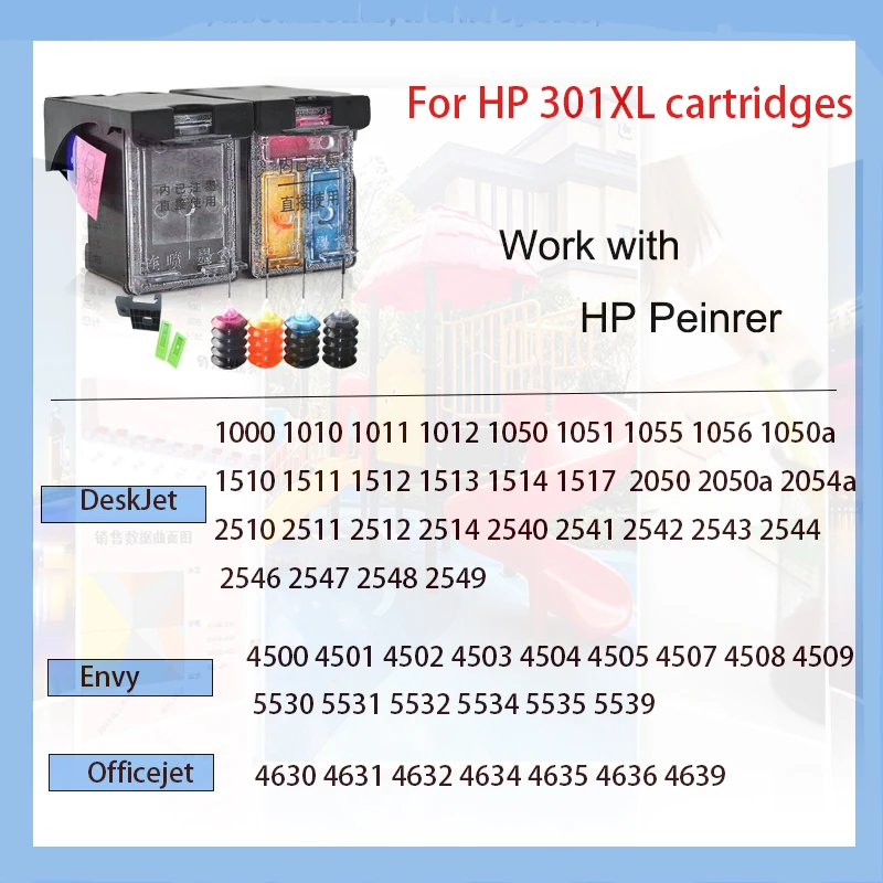 Imagem -03 - Cartuchos de Tinta Recarregados para Impressora hp Hp301 Inveja 5530 Deskjet 2050 2540 2510 1000 1050 301 xl 301xl