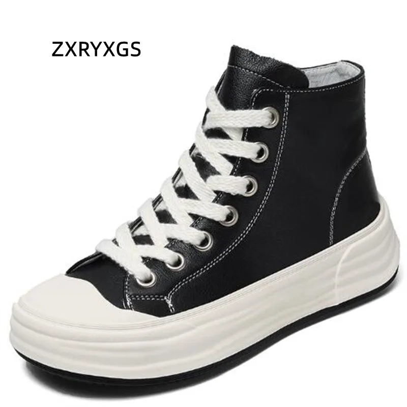 

2023 Cross Straps High Quality Full Genuine Leather Shoes Flat Platform Sneakers Trendy Boots Comfort Trend Shoes Woman Sneakers