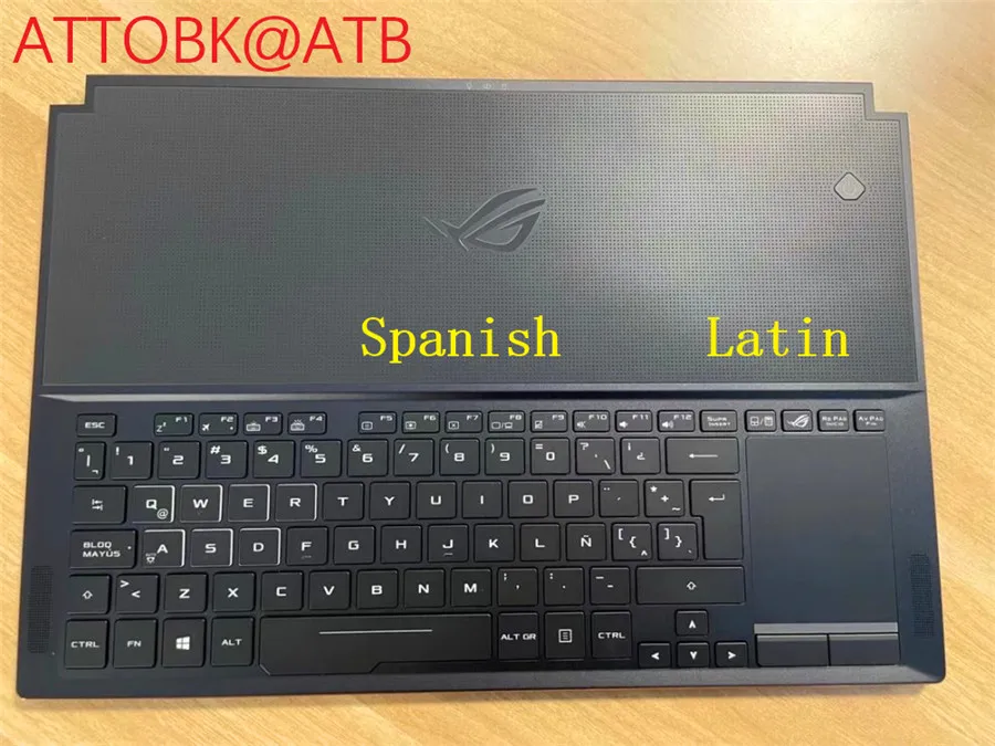 Imagem -02 - Teclado para Notebook Russo Inglês sp Latino para Asus Rog Zephyrus Gx501 Gx501v Gx501vsk Gx501vi Gx501vik Retroiluminado com Tampa c Novo