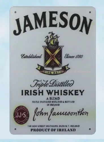 Jameson Irish Whiskey metal tin sign cheap wall art decor