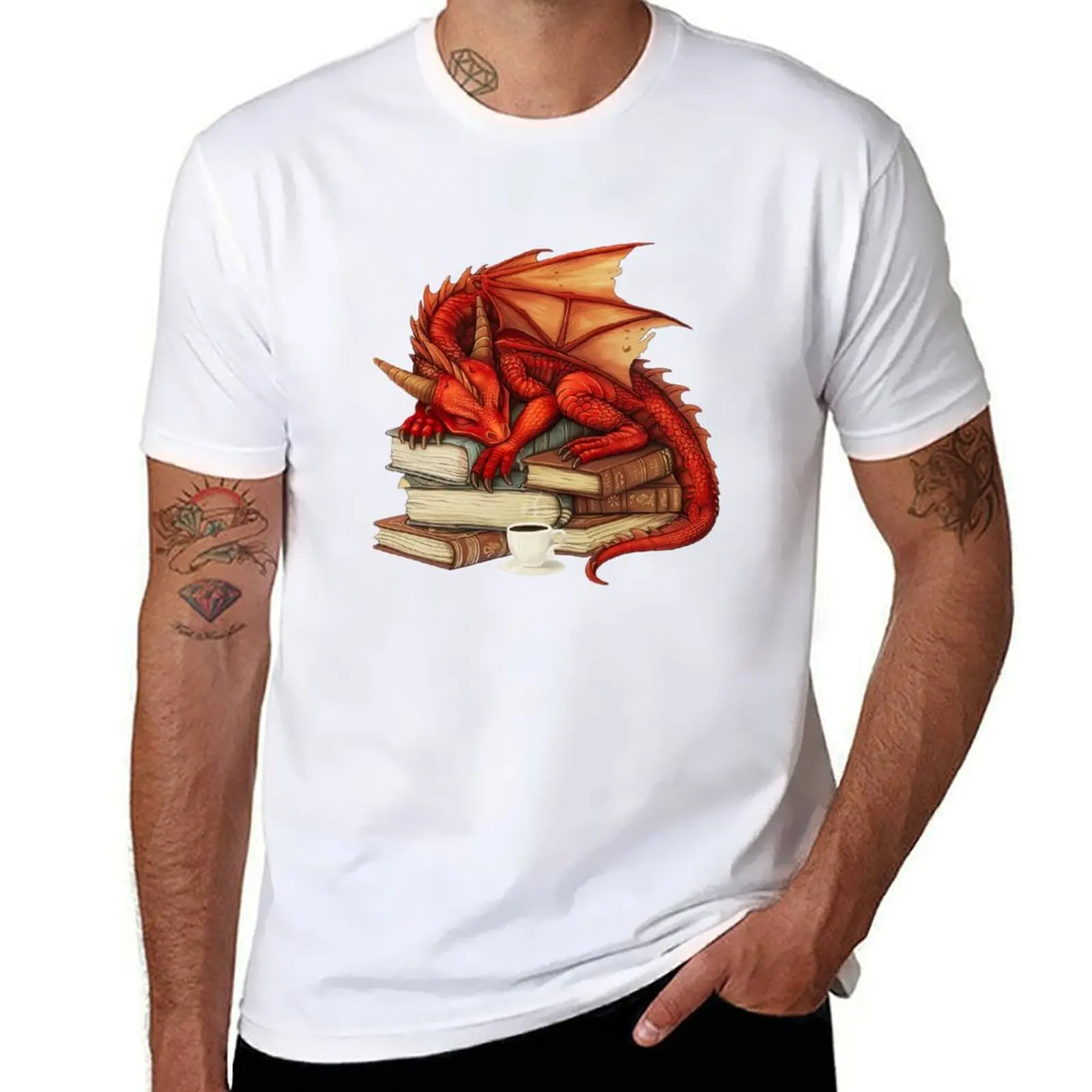 

Dragon t shirts t shirts Books dark funny humor And funny man T-Shirt Red