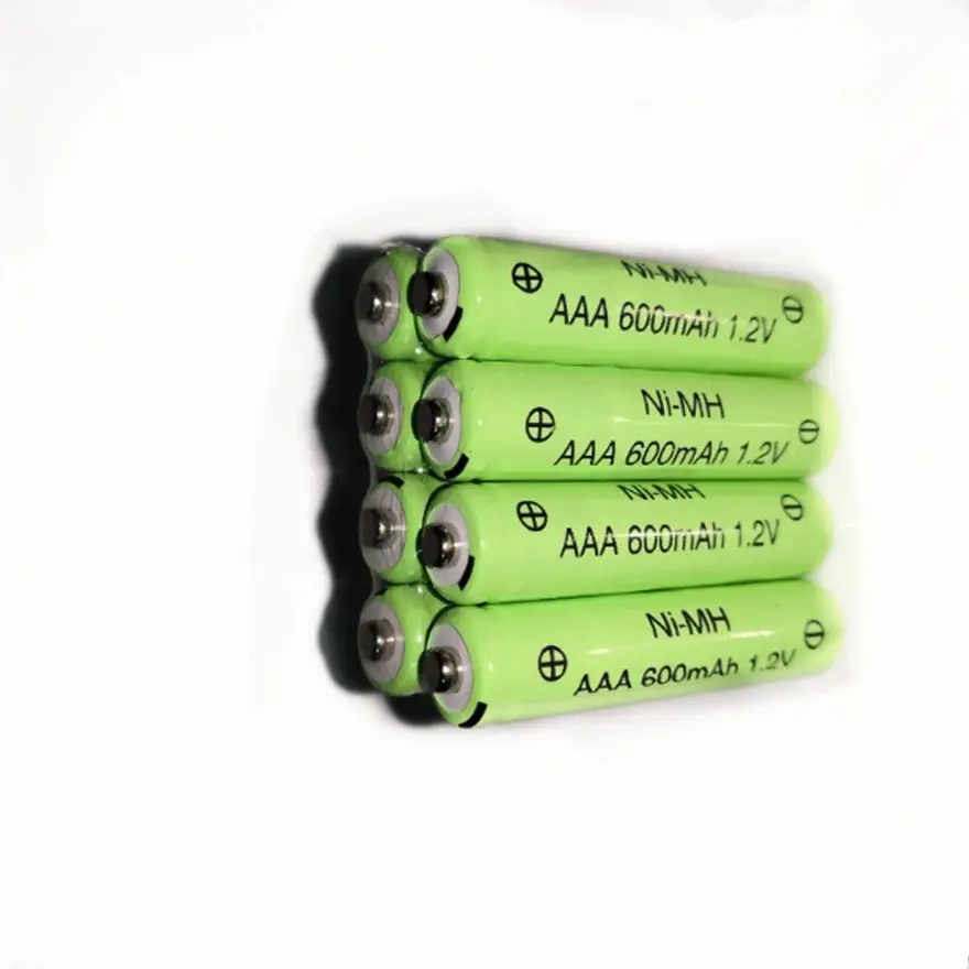 8psc/lot 1.2v 600mah AAA remote control toy rechargeable NI-MH rechargeable battery