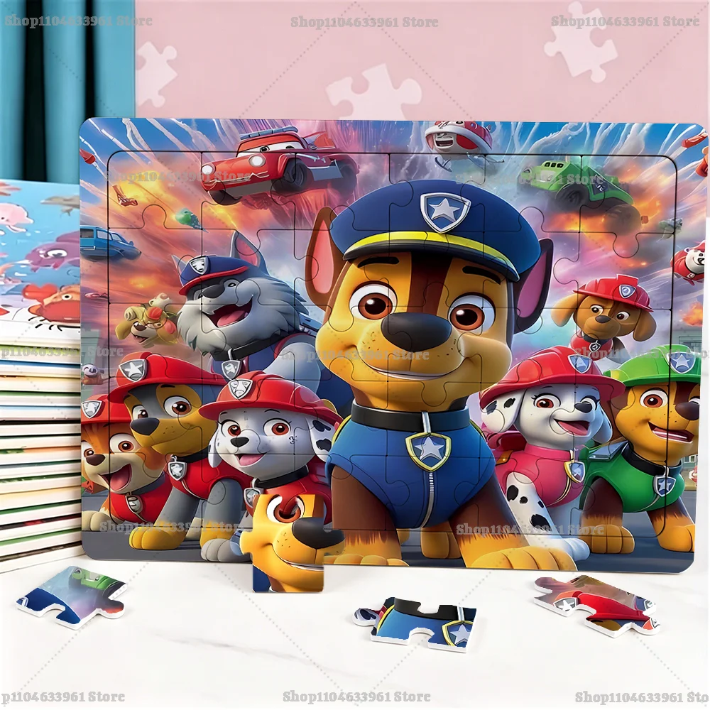 30pcs Paw Patrols Puzzle Chase Skye Cartoon Anime Rubble Assembling Puzzles Creativity Funny Home Party Game Toys Birthday Gift