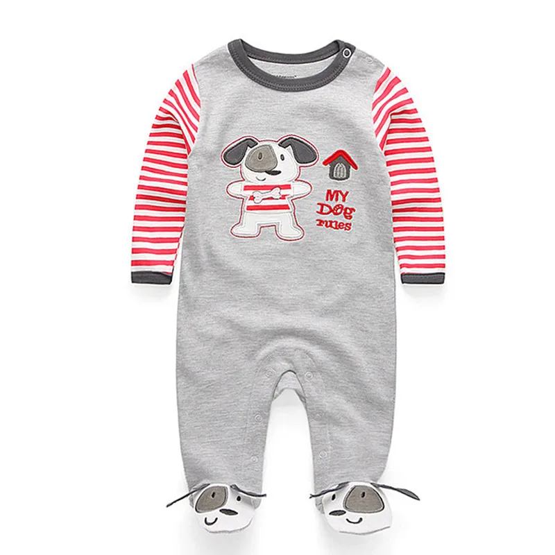 Kiddiezoom Fashion Classic Unisex long Sleeve Causal Baby Boy Girl Rompers Soft 100%Cotton Newborn Clothing