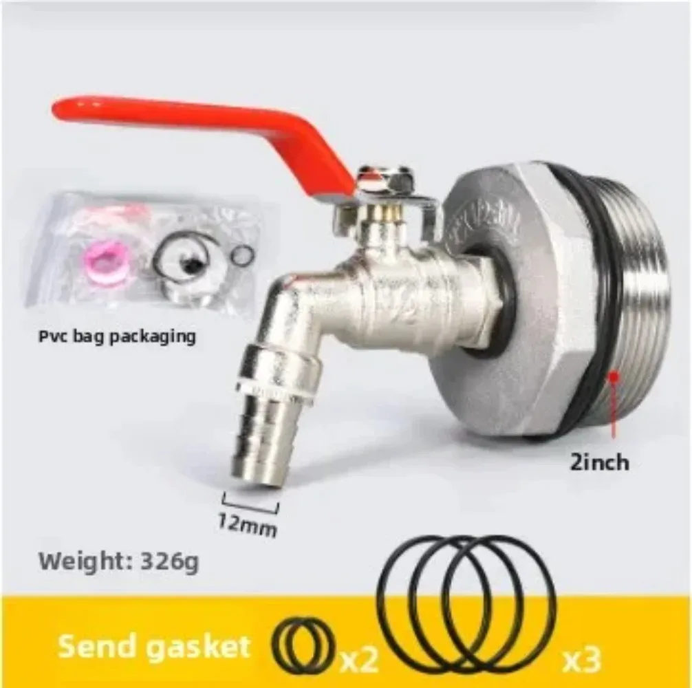 1pcs 2 Inch Drum Faucet Brass Barrel Faucet with EPDM Gasket for 55 Gallon Drum valvula  solenoid