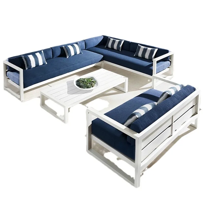 Balcony designer model room aluminum alloy combination single chair