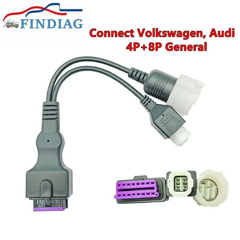 

Original Car Connector OBD2 Extension Cable Suitable For Audi Volkswagen Connection Cable Purple Interface 2 IN 1 Cable