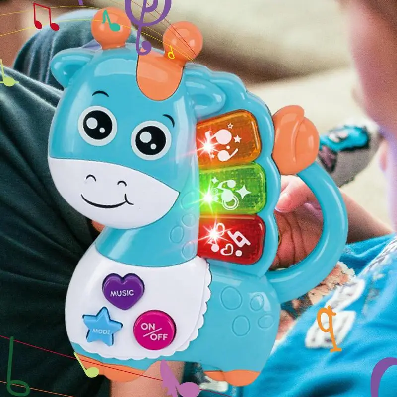 Spielzeug Klavier Nette Cartoon Giraffe Kinder Klavier Tastatur Spielzeug Mit Licht Kinder Tier Musical Spielzeug Pädagogisches Kleinkind Instrumente Für