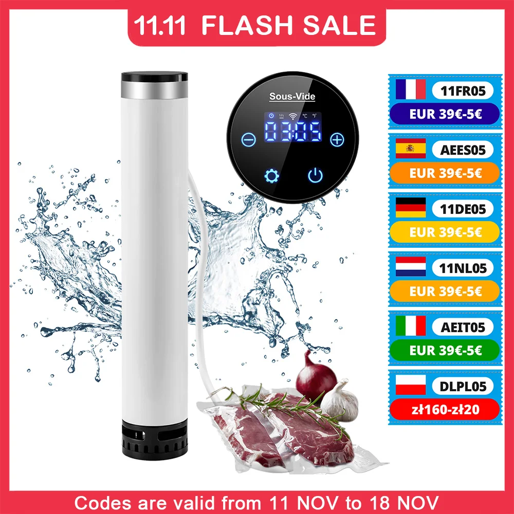 BioloMix 4th Generation Smart Wifi Sous Vide Cooker IPX7 Waterproof Super Slim Thermal Immersion Circulator with APP Control