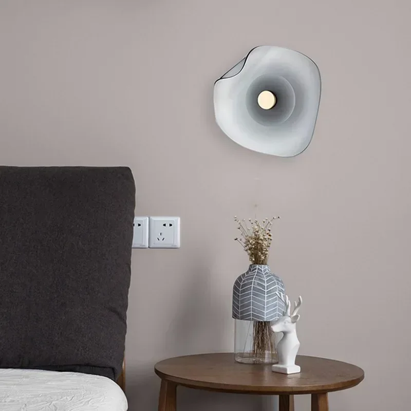 Imagem -03 - Nordic Modern Simples Led Lâmpada de Parede Cabeceira Designer Luz de Parede de Vidro tv de Fundo Corredor Corredor Home Decor Wall-sconces Quarto