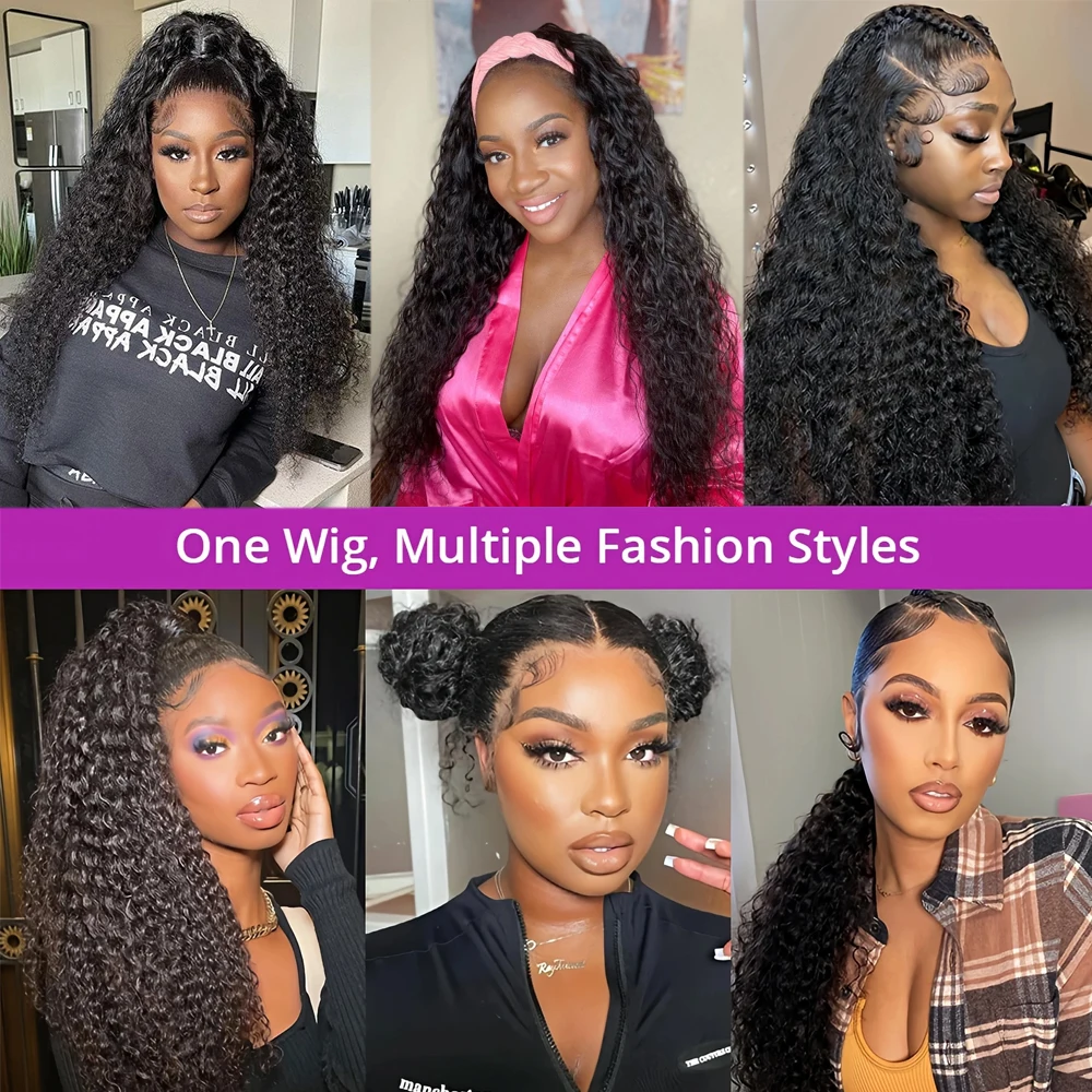 غلويليس 3 في 1 موجة المياه مجعد نصف الباروكات شعر الإنسان لا الغراء ارتداء للذهاب البورمية نصف شعر مستعار مع حزام Invisi الرباط سلس