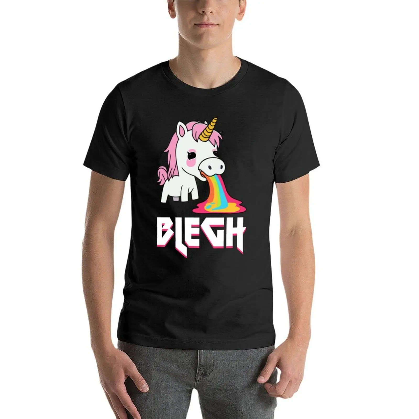 Blegh Heavy Metal Metalcore Deathcore Unicorn6 T-Shirt summer clothes funnys anime men clothes