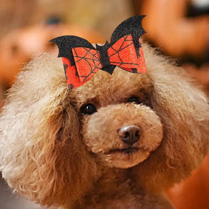 Fall Dog Hair Bows Pumpkin Skull Bows For Small Dog Cat Grooming Bows Halloween Pet Dog Hair Accessories Dog Cat Supplies