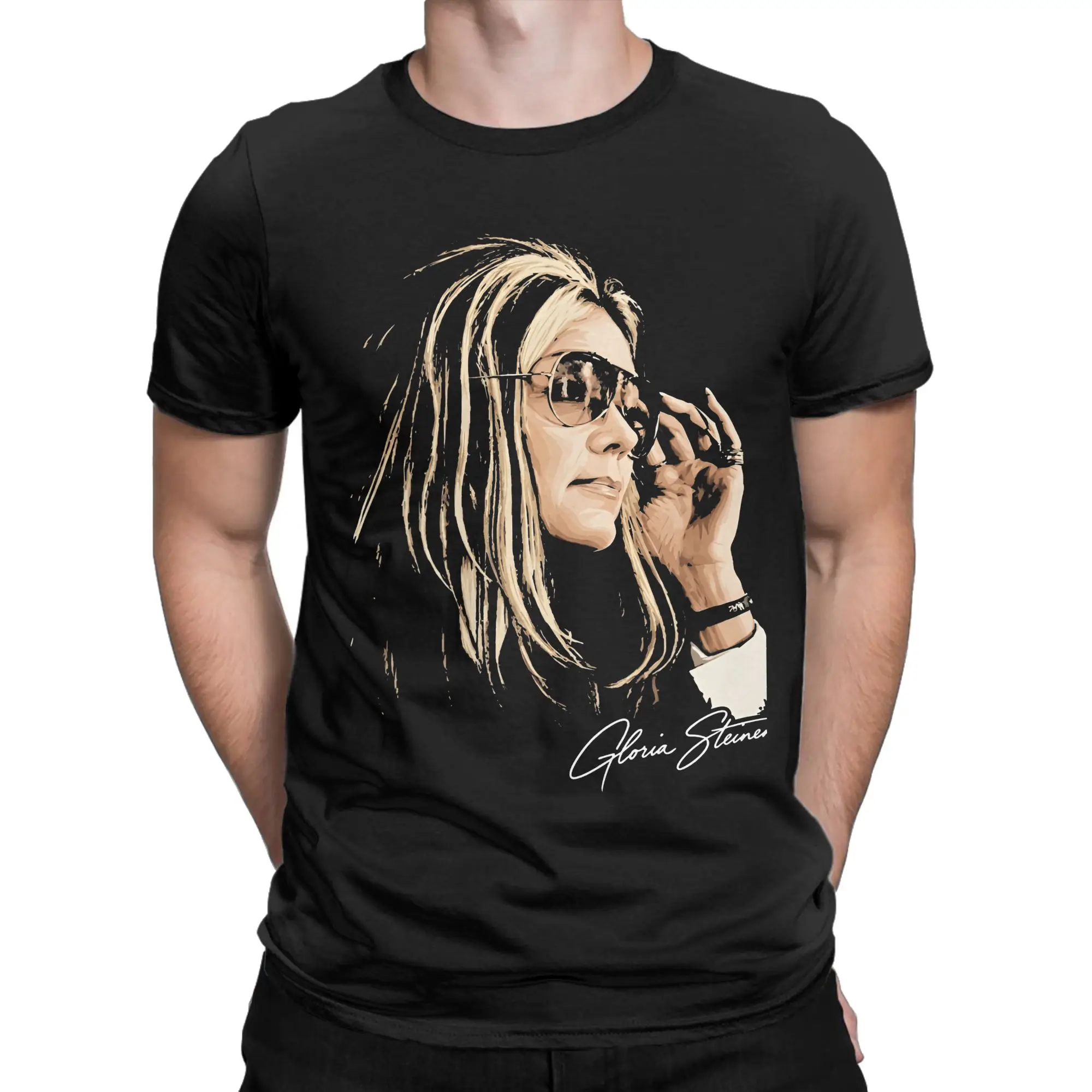Gloria Steinem T-Shirt Summer  Awesome T-Shirts 100% Cotton Harajuku Tshirt For Mens Short Sleeve Loose Tops