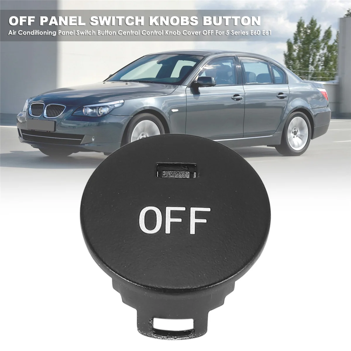 Bouton de commande de panneau de climatisation, couvercle de bouton de commande centrale, arrêt pour BMW Série 5, E60, E61, 61319250196