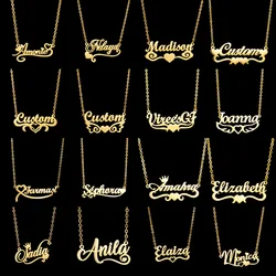 Romantic Customized Name Necklace With Heart Design For Women Couple Personlized Stainless Steel Nameplate Pendant Jewelry Gifts