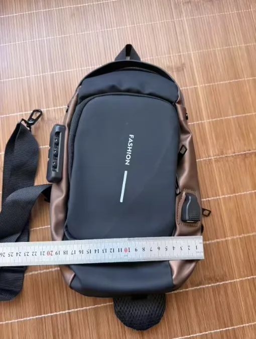 Men Anti‑Theft Password Lock Sling Chest Bag Waterproof Crossbody Bag Outdoor Travel Sports Motorcycle Fanny Pack