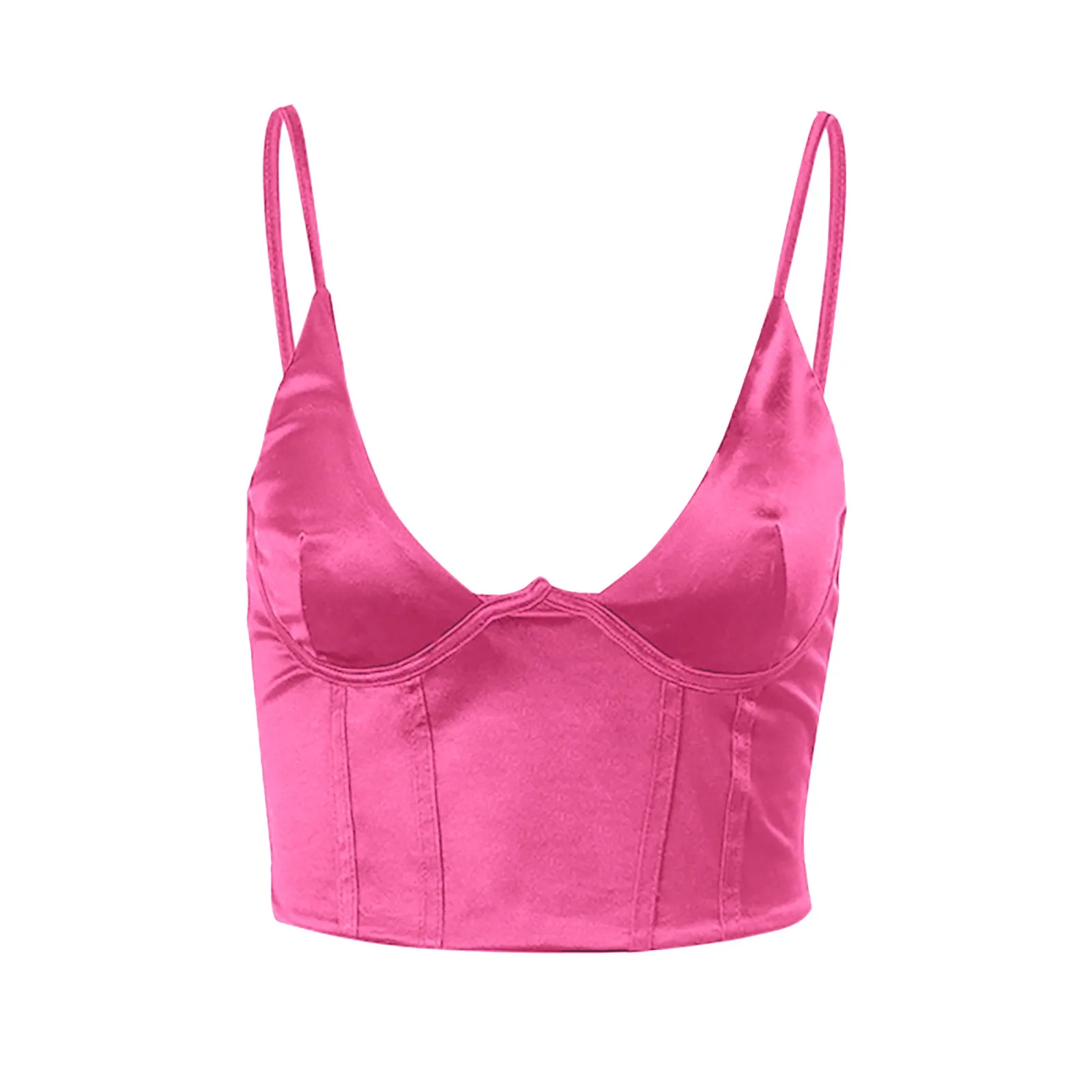 Top Feminino Casual de Verão com Alças, Ajuste Slim, Decote em V, Moda de Rua