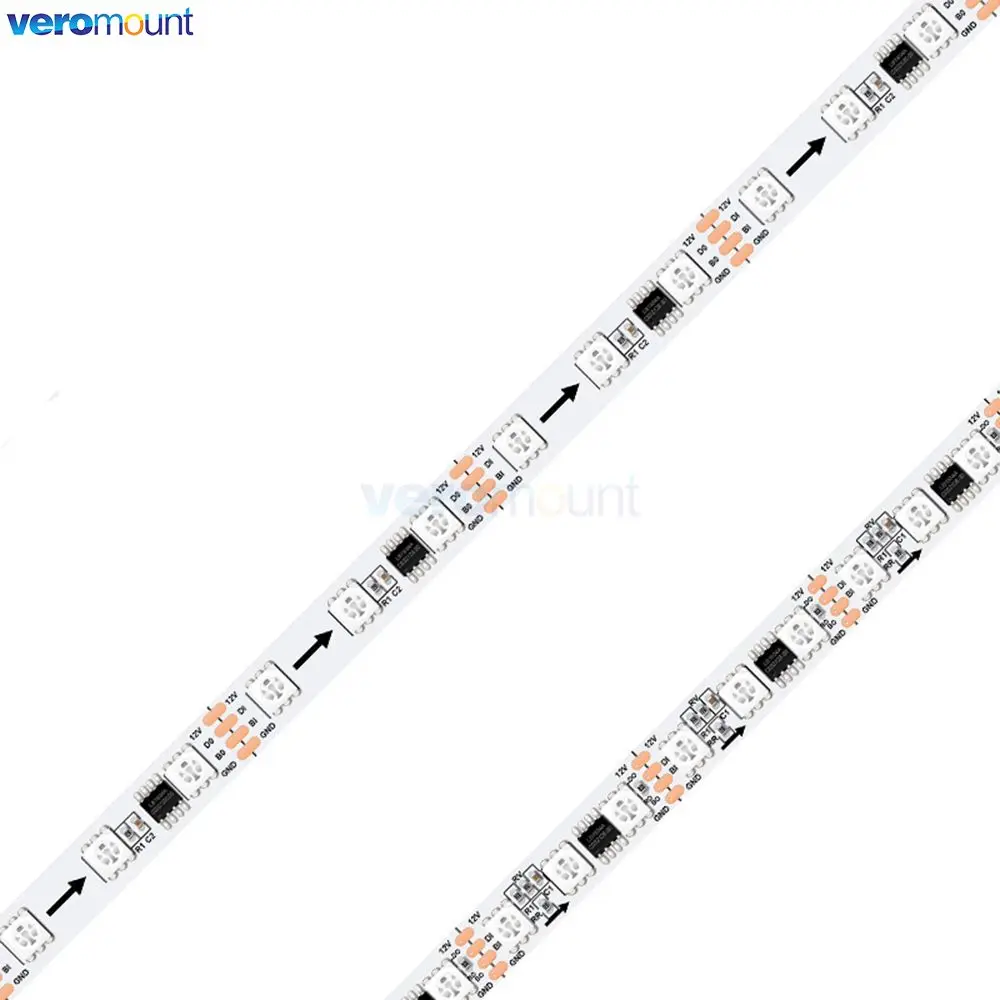 5m DC 12V programowalne zewnętrzne LB1934A IC adresowalne kolor marzeń RGB Digital Pixel Strip LED ciągłość 60/84LEDs/m