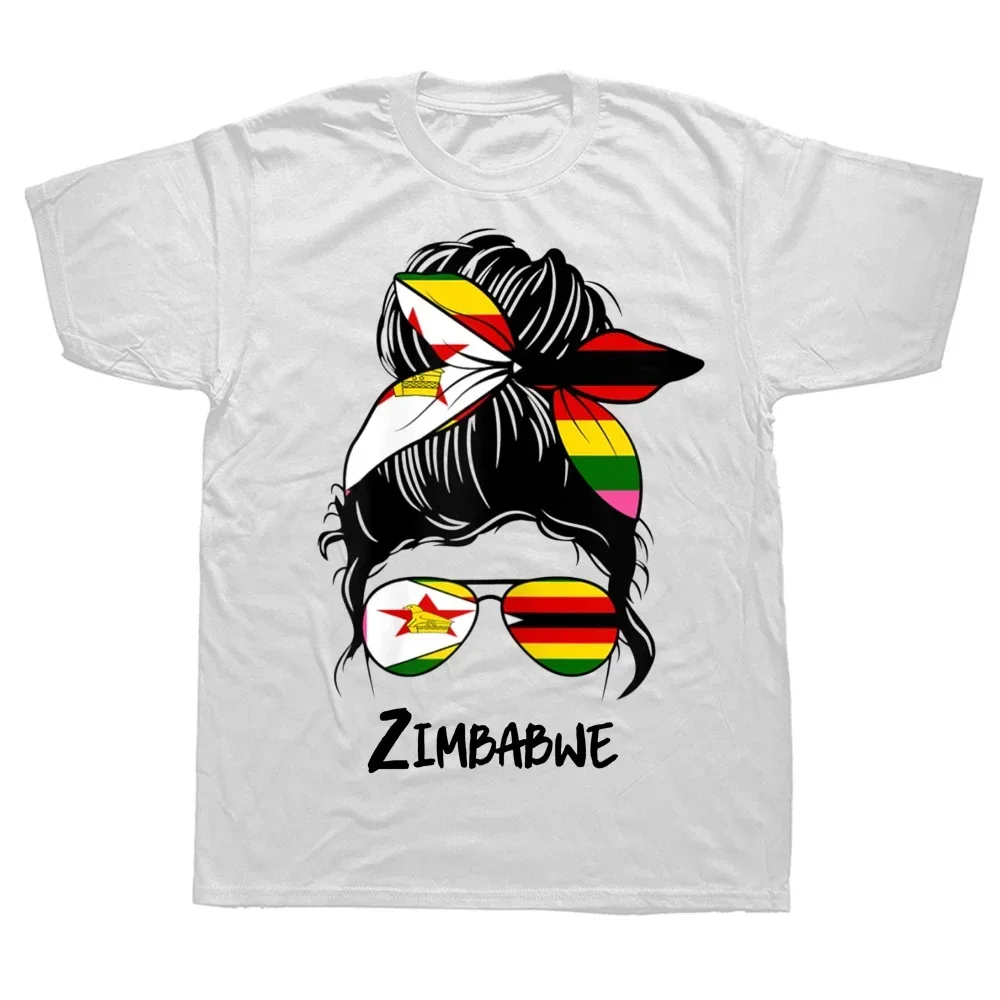 Women T-Shirts Summer Graphic Cotton Streetwear Zimbabwe Zimbabwean Girl Flag Short Sleeve Birthday Gifts T-shirt Mens Clothing