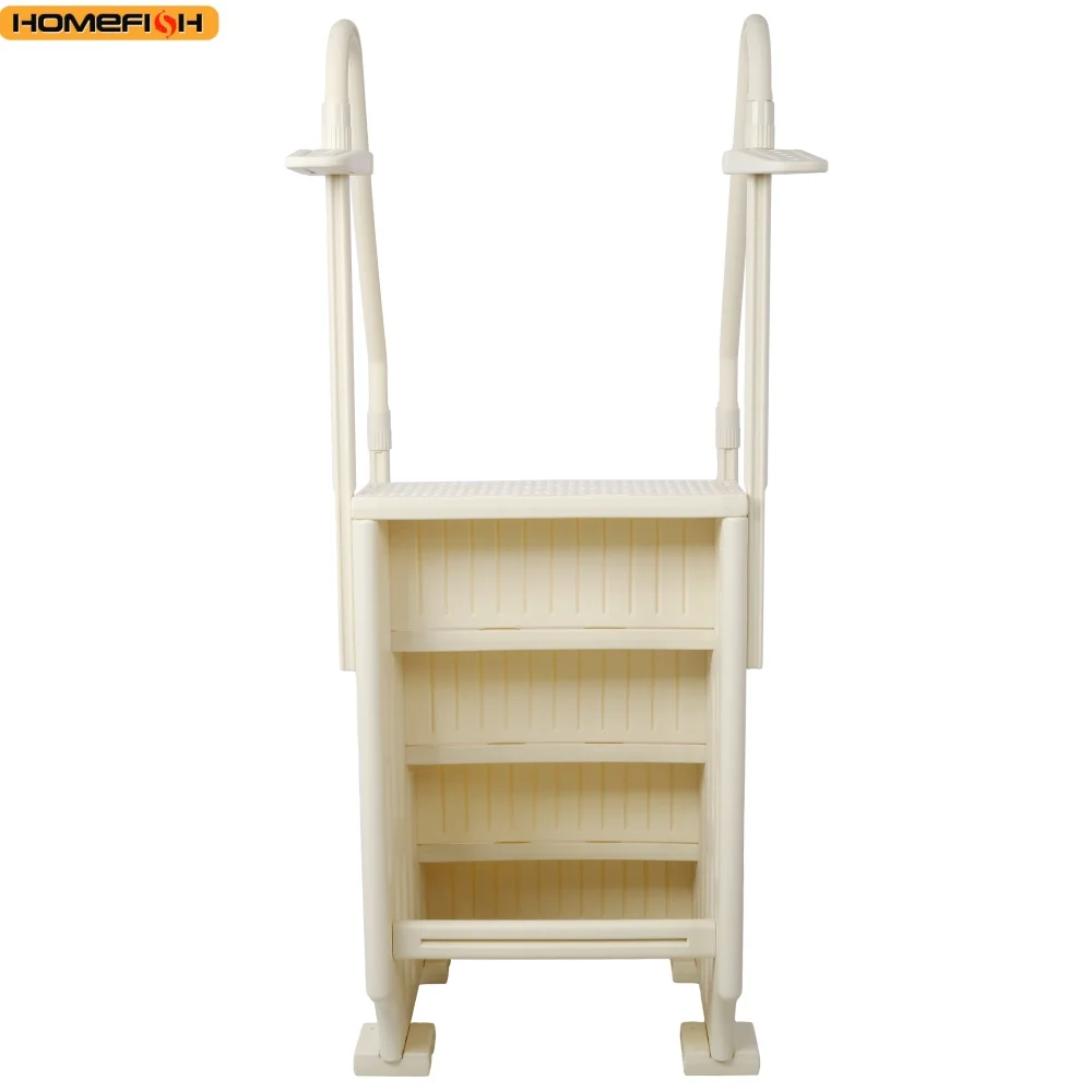VEVOR Escalera para Piscina, 4 Escalones con Pasamanos Dobles Resistentes Antideslizantes, Carga 181,4kg, para Piscinas Enterradas Elevadas con Cualquier Superficie Cubierta, 874 x 808 x 1985 mm