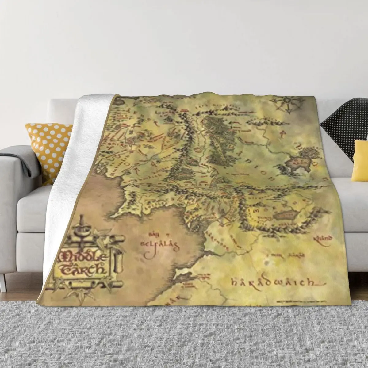 Tolkien Map Middle Earth 2648 Quilt Throw Blanket Custom Blanket Personalized Throw Blanket