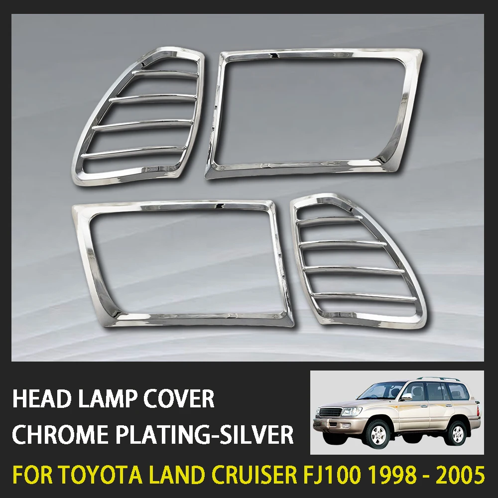

Abs Chrome-Plated Silver Head Lamp Cover Trim For Toyota Land Cruiser Fj100 lc100 1998 - 2005 Car Accessories Exterior Decorate
