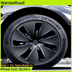 Wheel Hub Stickers for Tesla Model 3+ Wheel Rims Stickers Scratch Repair Protective Film New Model 3 Highland 2024 Accessories