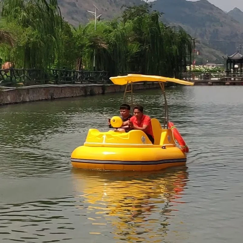 

2 Adults & 1 Child with Music and Water Guns Electric Bumper Boats