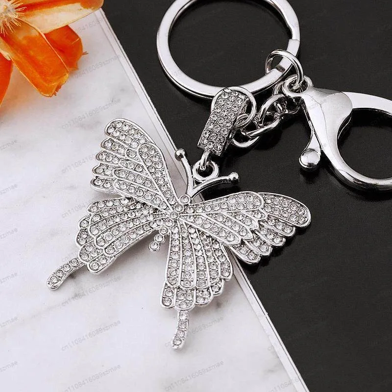 Cute butterfly & insect metal keychain, car key ring for women, bag pendant creative gift