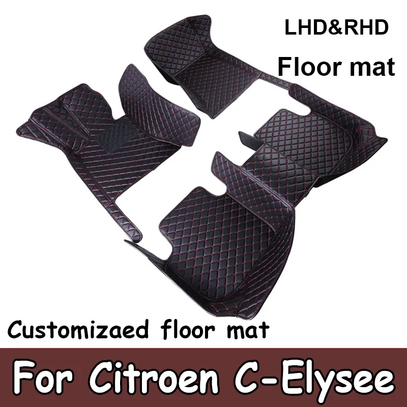 

Car Floor Mats For Citroen Elysee C-Elysee 2014~2022 Auto Leather Mat Full Set Durable Rug Auto Interior Parts Car Accessories