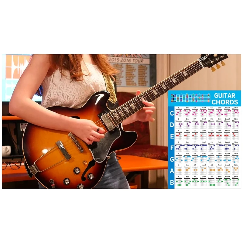 Acoustic Guitar Practice Chords Scale Chart Guitar Chord Fingering Diagram Lessons Music for Guitar Beginner,S HOT