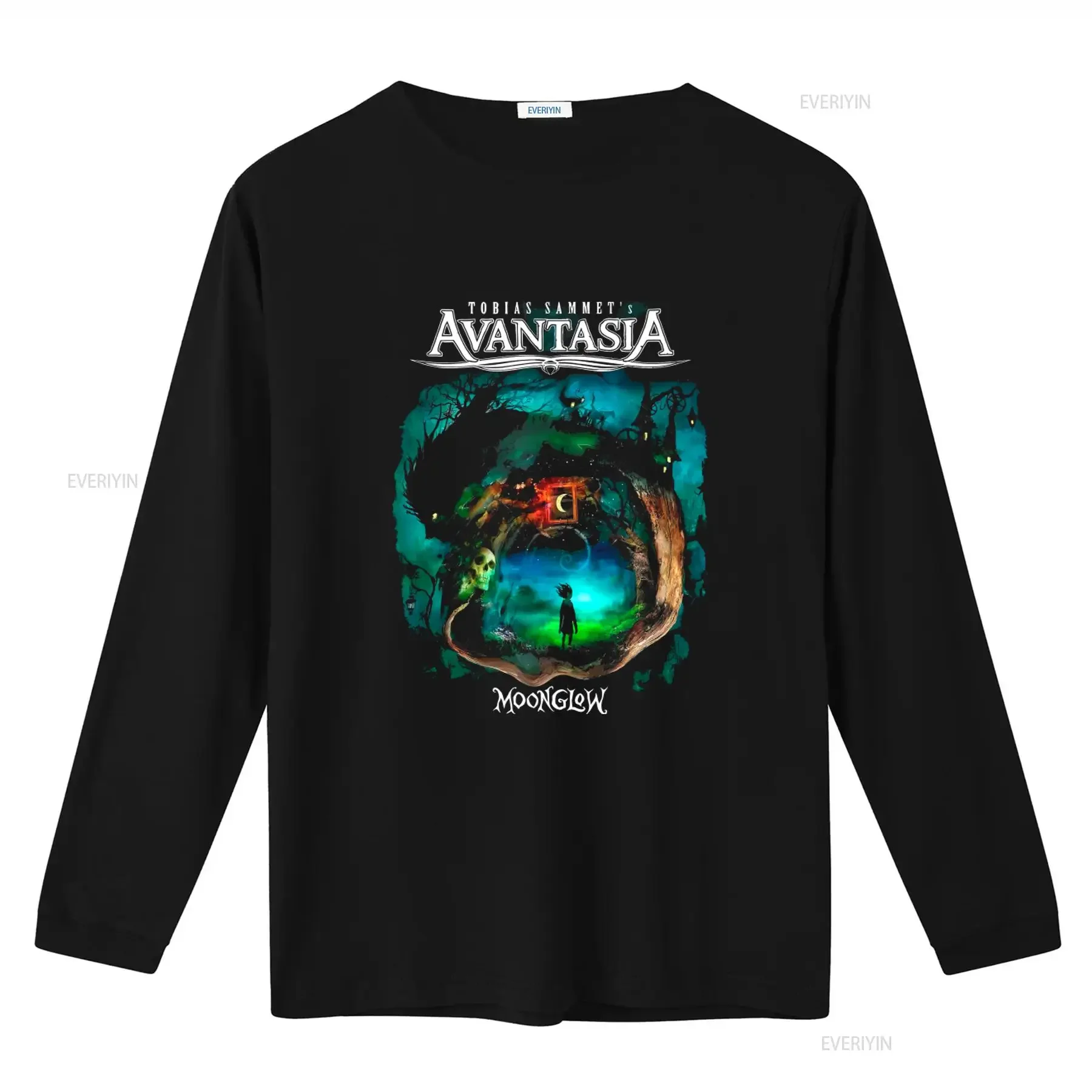 Dark Green Avantasia Moonglow Retro Music T Shirt for Men S 5XL Long or s vintage Washed Soft streetwear Breathable Stretched