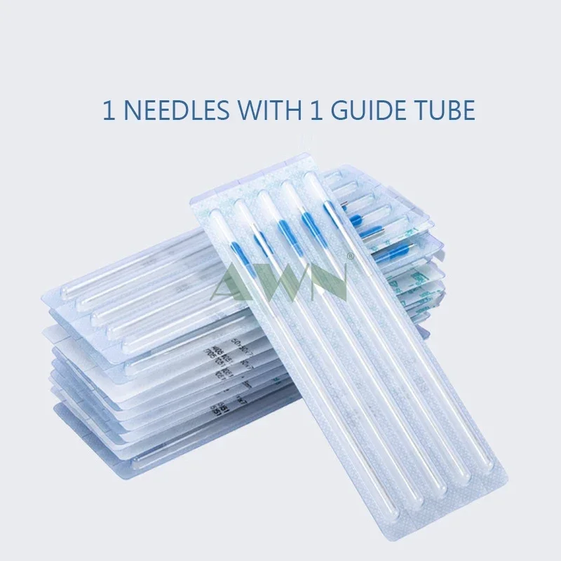100 Pcs Sterile Acupuncture Needle AWN Acupotomy Metal Pipe Handle Single Use Needle Scalpel Beauty