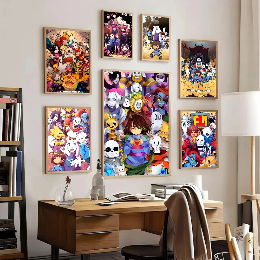 Anime Designs Game Undertale Movie Sticky Posters Vintage Room Bar Cafe Decor Nordic Home Decor