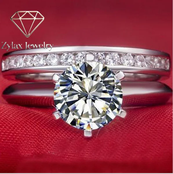 

Zylax Jewelry Platinum 950 Rings Set for Women 1,2,3Ctw D-Color VVS1 Moissanite Solitaire Ring Engagement Set Ring PT950 Wedding