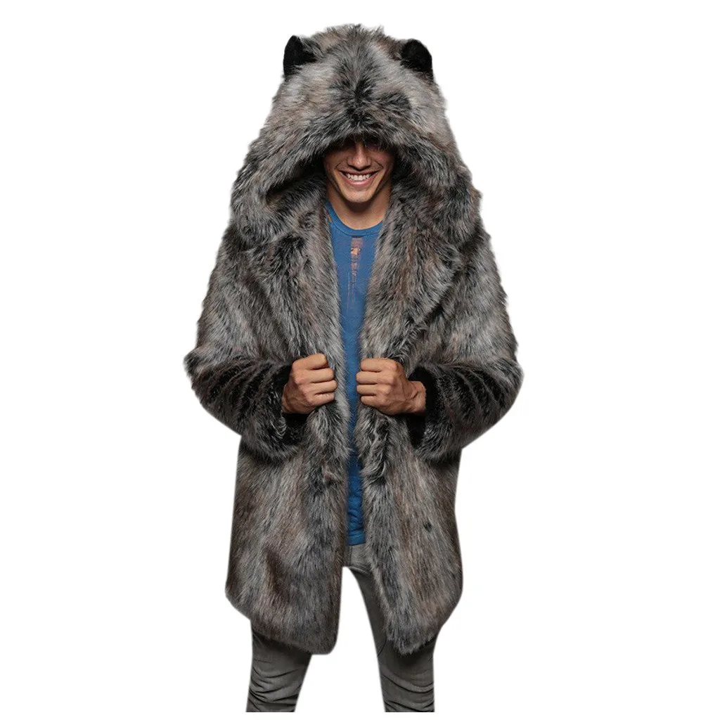 New fur coat for men's winter casual warmth insulation mink coat for men's long coat fur