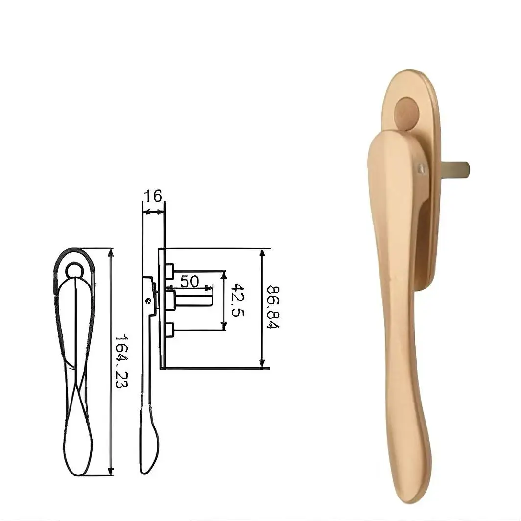 نظام قفل عالي التحمل بنقطتين مع صندوق قفل من الألومنيوم وأنبوب مربع للاتحاد الأوروبي، أمان عالي للأبواب والنوافذ