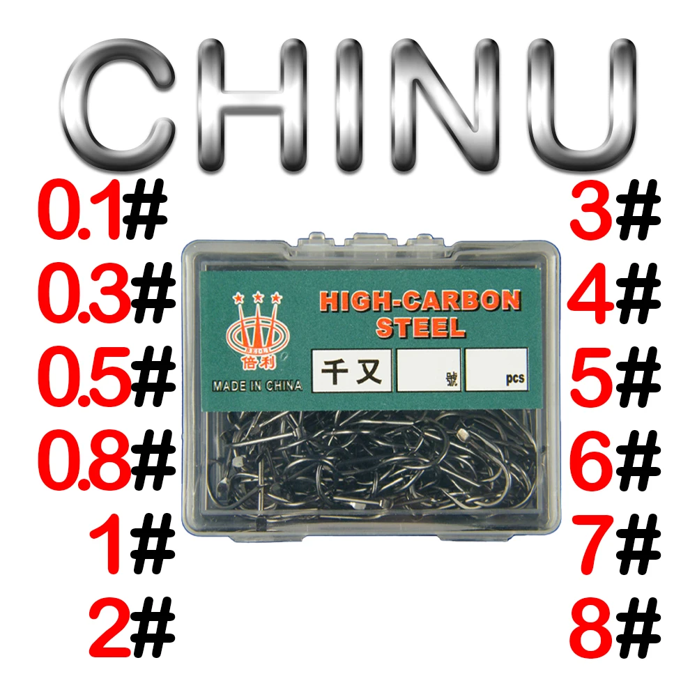 70-100 boxed CHINU fish hook with crooked mouth barbed fishing sharp high carbon steel hooks fishing accessories