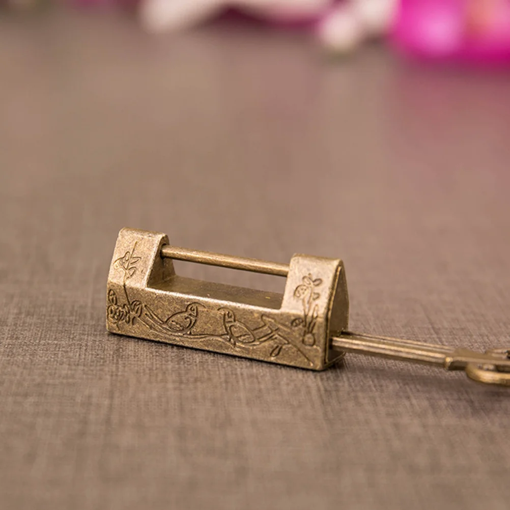 

1 set 1 Set Retro Copper Lock Vintage Chinese Padlock For Jewelry Box Mini Alloy Latch Gift Lock Suitcase Zinc Padlock