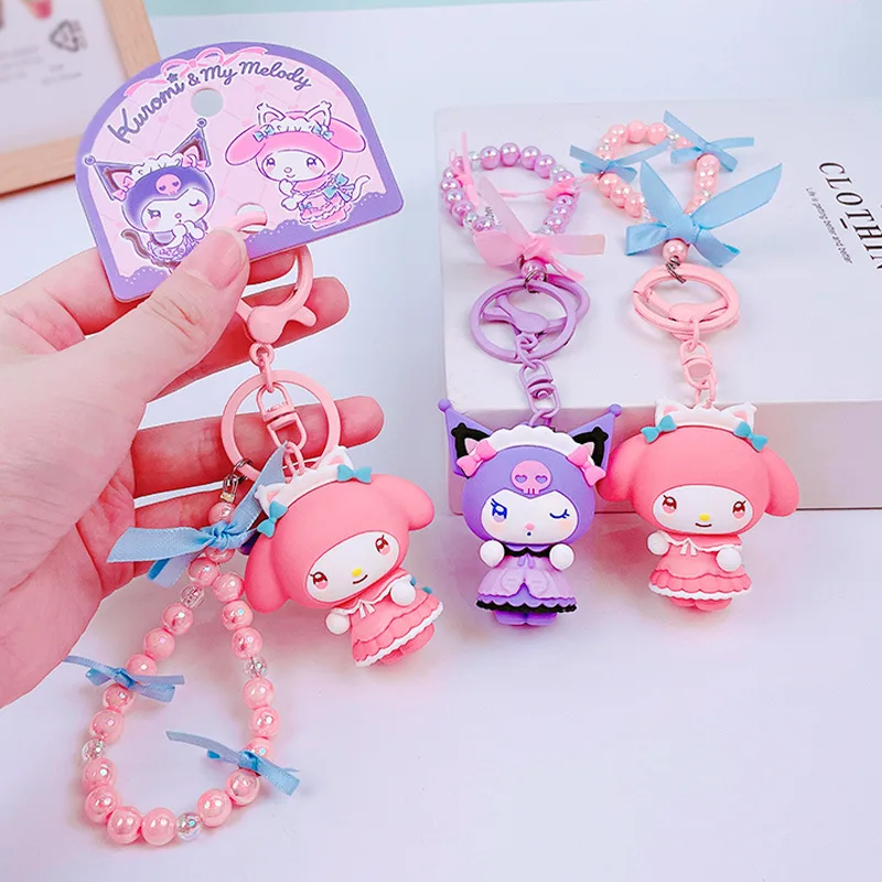 

Sanrio Cat Lolita Series Keychain Kawaii Kuromi Pendant Melody Doll Doll Doll Bag Pendant Car Keychain Children's Gift