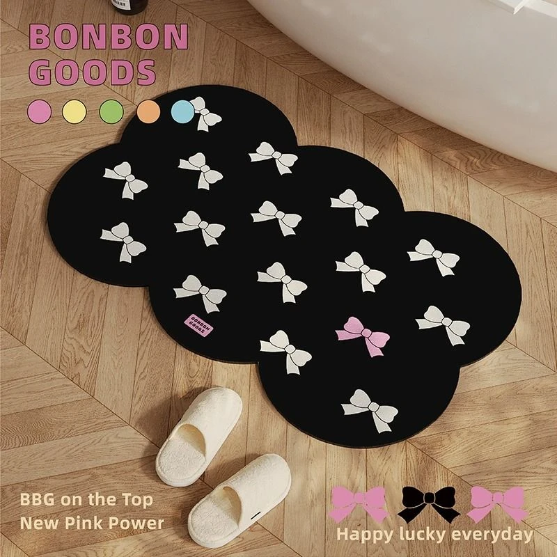 

Черный простой впитывающий коврик для ванной комнаты, мягкая диатомовая грязь, нескользящий коврик для ног, кухня, ванная комната, туалетная дверь, быстросохнущий