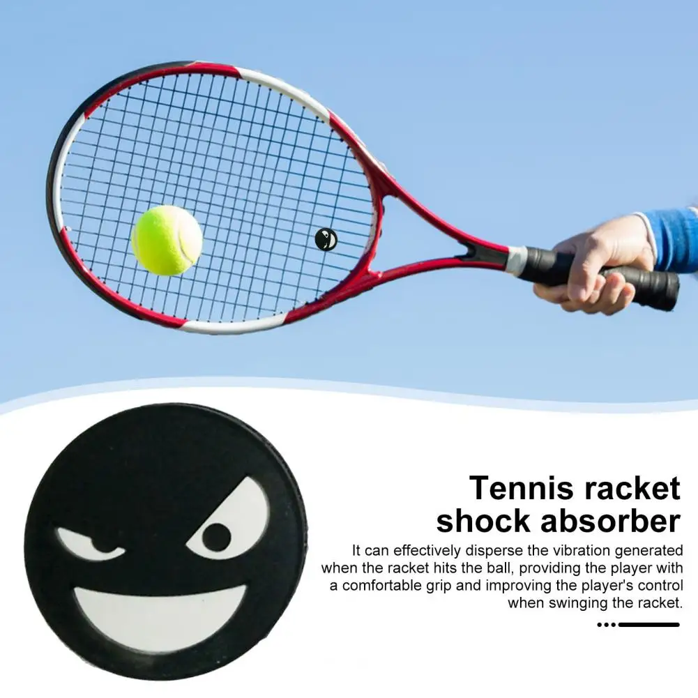 Tennis Racket Vibration Dampeners Silicone Tennis Racket Shock Absorbers Reusable Smile Face Unisex Tennis Racquet Dampeners