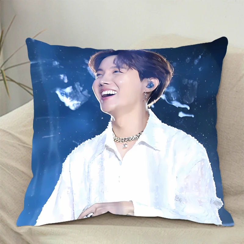 New printed pillowcase bedding comfortable two-sided square pillow sofa Square pillow kpop tide J-Hopes pillowcases Home Decor